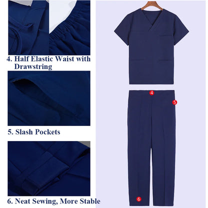 Cralom Stretch Medical Scrubs Set for Clinical Work