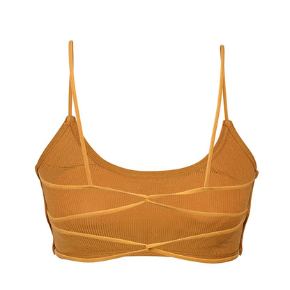 Cralom Strappy Yoga Sports Bra: Stylish Comfortable Workout Top for Women