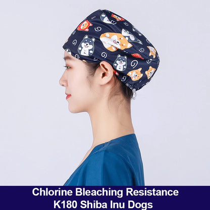 Cralom Silky Scrub Cap with Cordlock Adjustable Elastic Work Hat