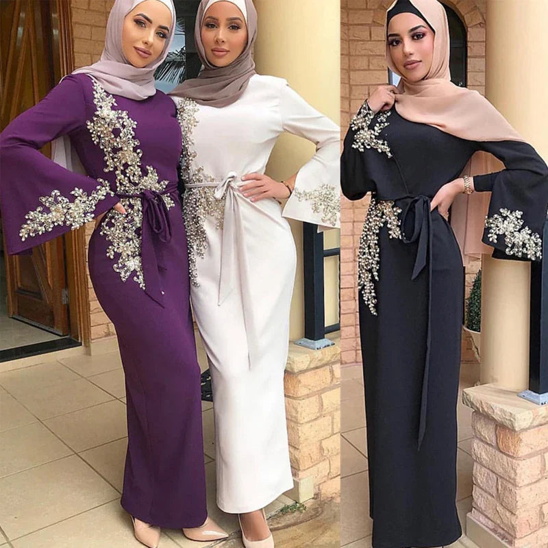 Eid Mubarak Cralom Dubai Kaftan Abaya Dress