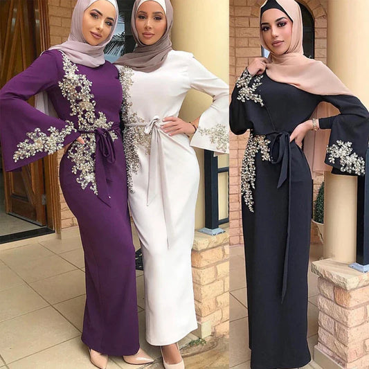 Eid Mubarak Cralom Dubai Kaftan Abaya Dress