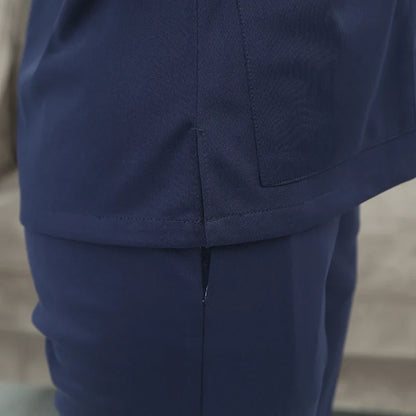 Cralom Silky Scrub Set Long Sleeve Nursing Uniform Suit