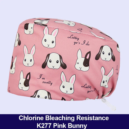 Cralom Silky Scrub Cap with Cordlock Adjustable Elastic Work Hat