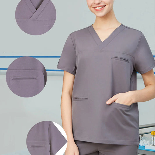 Cralom Stretch Scrubs Set for Pet Hospital - Women's Clinical Uniforms