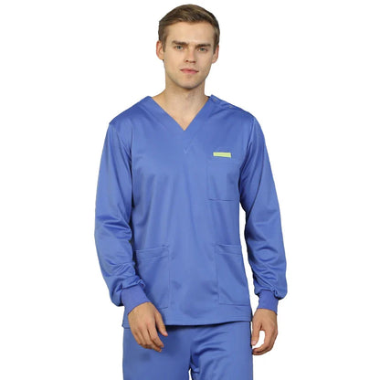 Cralom Silky Scrub Set Long Sleeve Nursing Uniform Suit