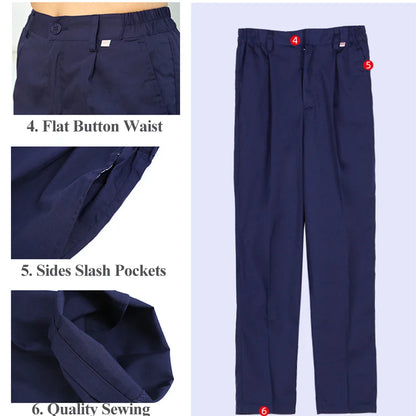 Cralom White Navy Blue Poplin Nursing Uniform Set By Cralom