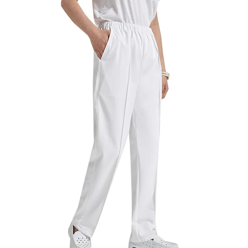 Cralom Pig Print V-Neck Top & White Pants Set for Women