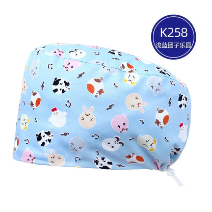 Cralom Silky Scrub Cap with Cordlock Adjustable Elastic Work Hat