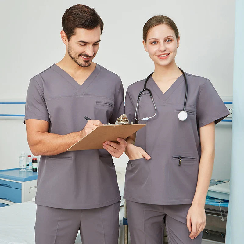 Cralom Stretch Medical Scrubs Set for Clinical Work