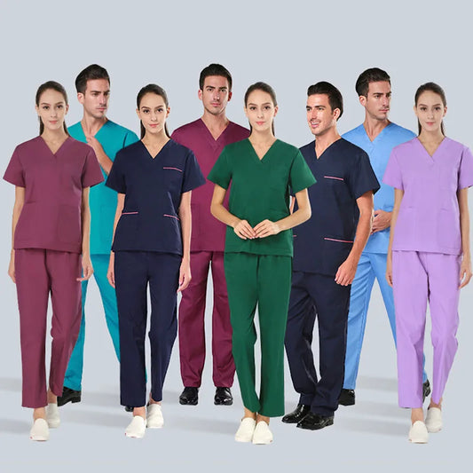 Cralom O.R. V Neck Scrub Top and Pant Set for Healthcare Pros