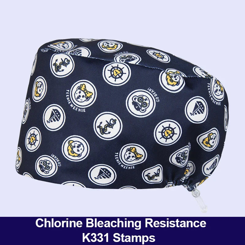 Cralom Silky Scrub Cap with Cordlock Adjustable Elastic Work Hat