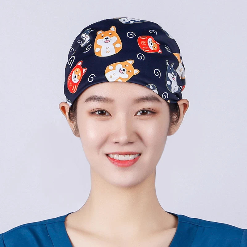 Cralom Silky Scrub Cap with Cordlock Adjustable Elastic Work Hat