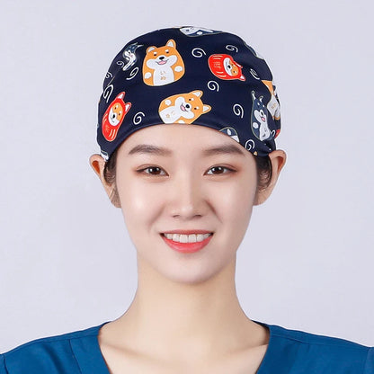 Cralom Silky Scrub Cap with Cordlock Adjustable Elastic Work Hat