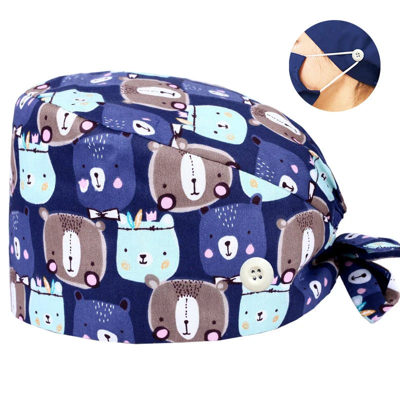 Cralom Cotton Scrub Cap for Men and Women