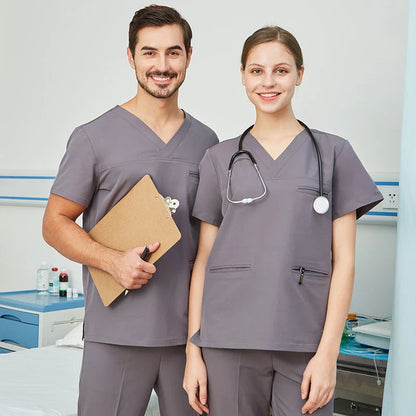 Cralom Stretch Medical Scrubs Set for Clinical Work