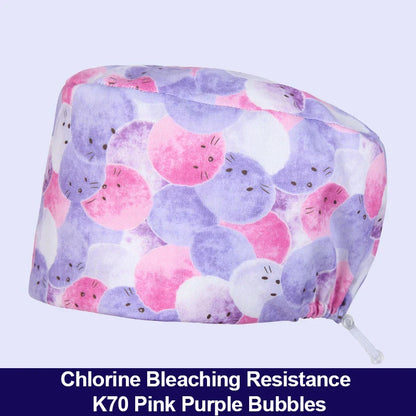 Cralom Silky Scrub Cap with Cordlock Adjustable Elastic Work Hat