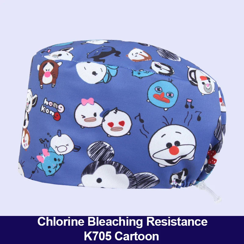 Cralom Silky Scrub Cap with Cordlock Adjustable Elastic Work Hat