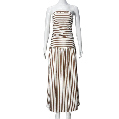 Cralom Women's Back Elastic Hollow Stripe Skirt - 2025 Spring/Summer Collection