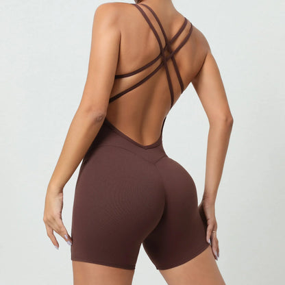 Cralom Seamless High Waist Yoga Jumpsuit for Booty Lift & Tummy Control