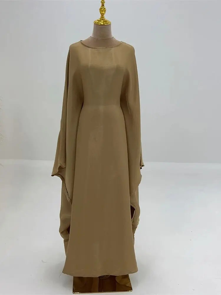 Helynys Butterfly Satin Maxi Abaya - Luxurious Dubai Kaftan Dress