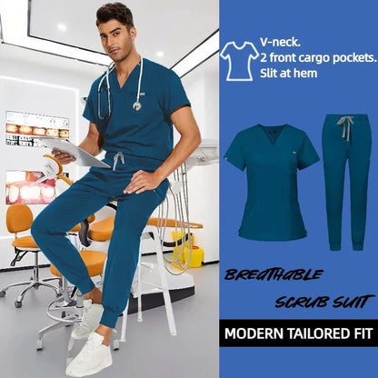 Cralom Unisex Stretch Scrub Sets: Professional Healthcare Nursing Uniforms