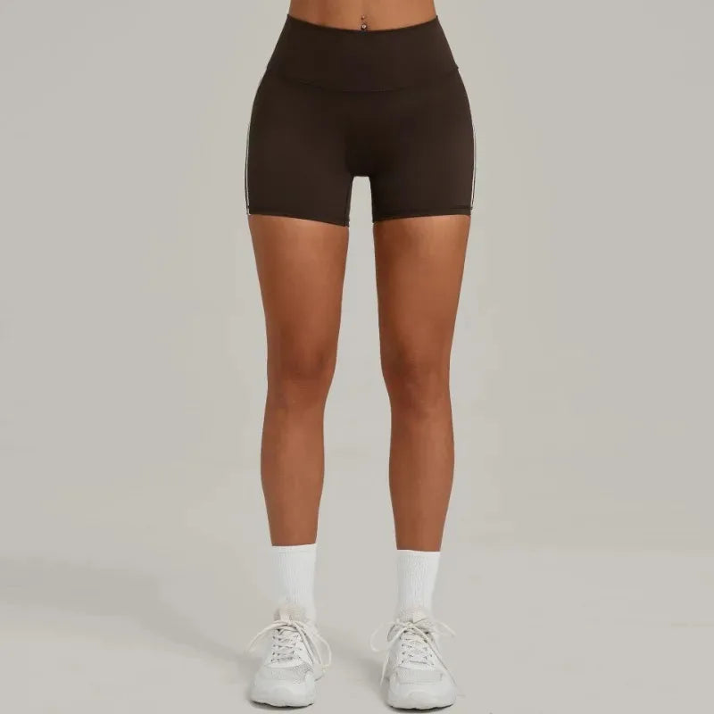 Cralom Color Block Yoga Shorts: High-Waist, Tummy Control & Booty-Lifting Fit