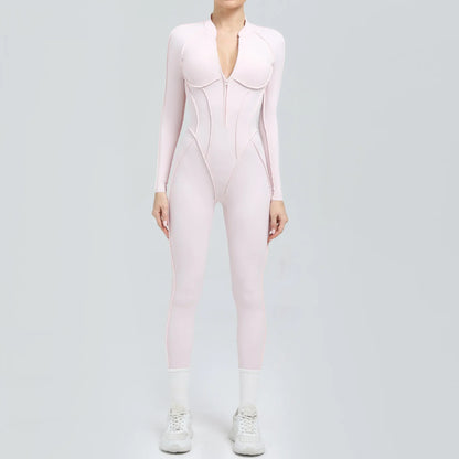 Cralom Backless Yoga Jumpsuit | Long Sleeve Tight-Fit Activewear