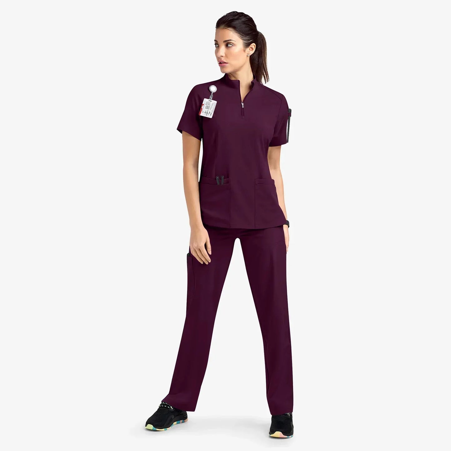 Cralom V-Neck Top & Pant Set: Modern Hospital Workwear