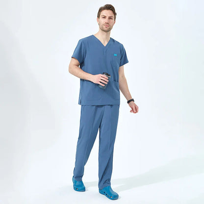 Cralom Unisex Scrub Top & Drawstring Pant Set for Medical, Beauty & Spa