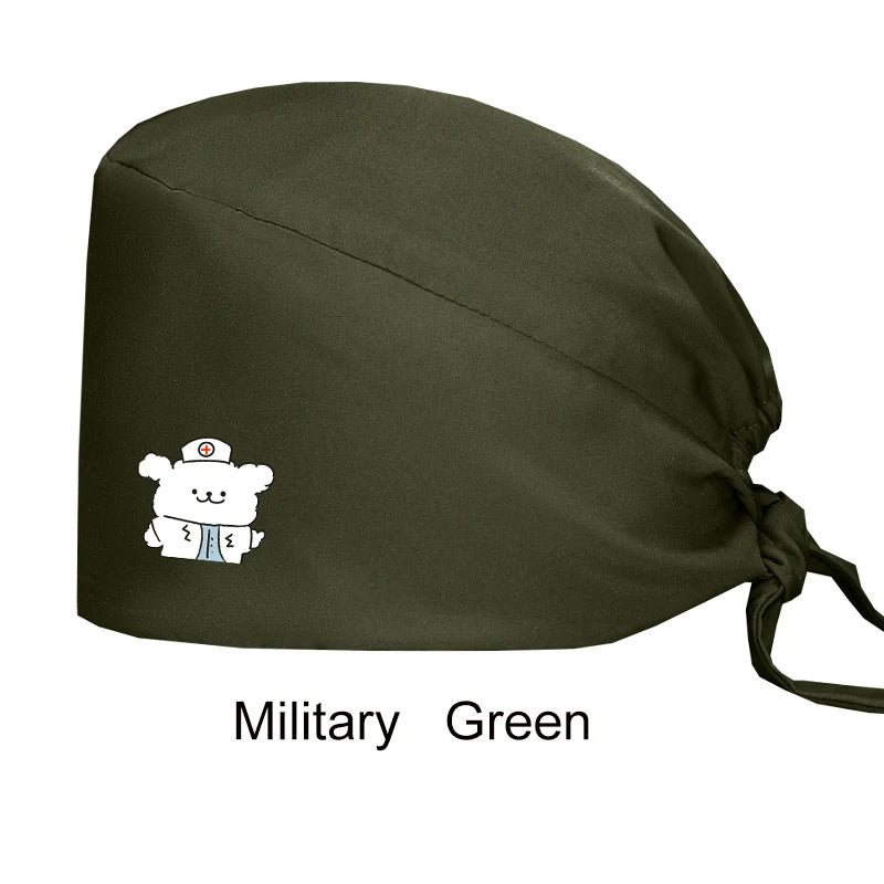 Cralom Women's Solid Scrubs Caps for Medical and Beauty Professionals