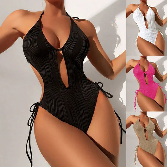 Cralom Backless One Piece Swimsuit for Women
