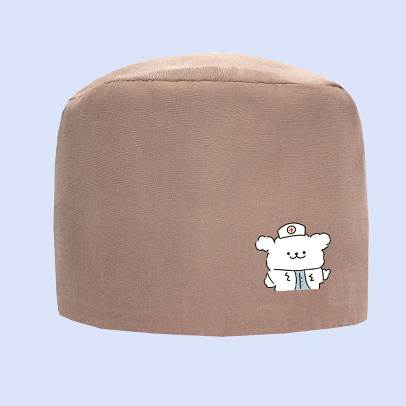 Cralom Women's Solid Scrubs Caps for Medical and Beauty Professionals