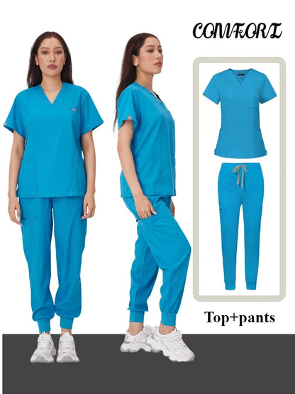 Cralom Scrub Suit Set - Hospital Nurse Workwear Uniform