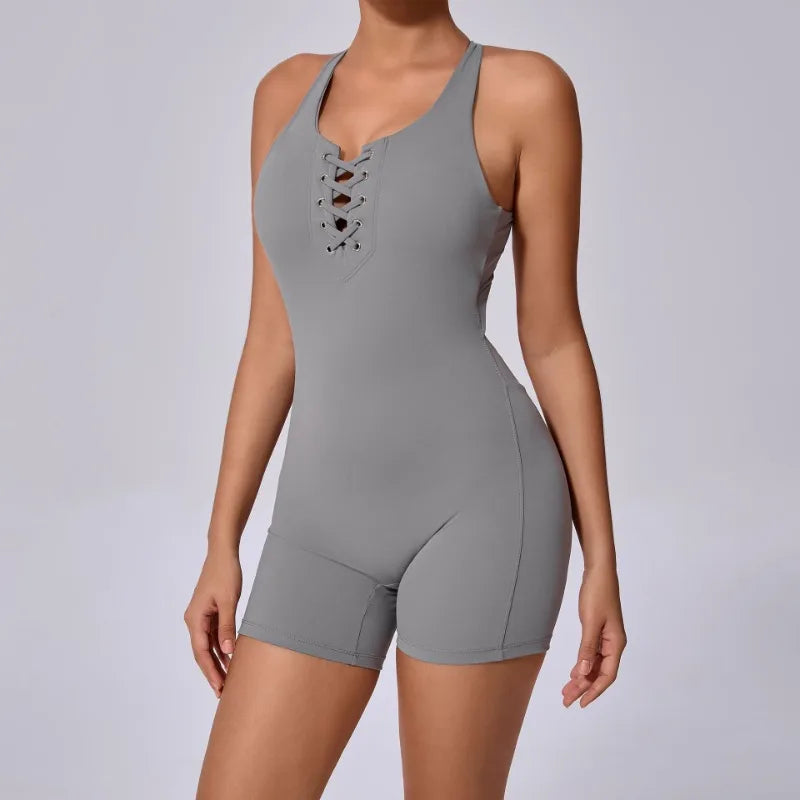 Cralom Cross Back Yoga Jumpsuit: Quick Dry Sexy Booty Lifting Sportswear