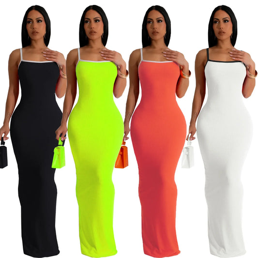 Cralom Summer 2025 Suspender Slim Fit Dress