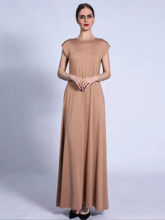 Cralom Ramadan Eid Khaki Abaya Dress for Women