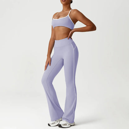 Cralom Color Block Seamless Yoga Set: Backless Bra & Booty-Lifting Leggings