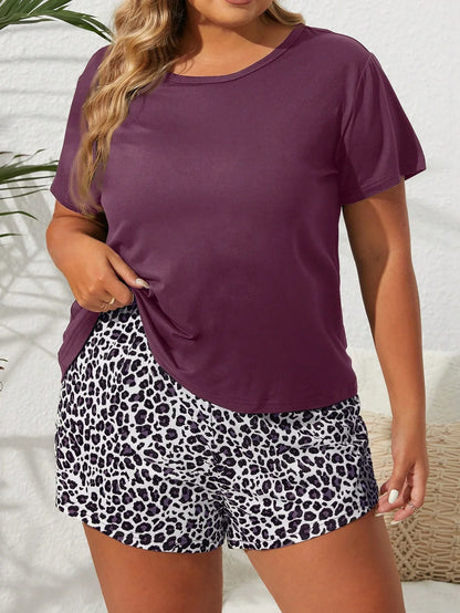 Cralom Milk Silk Pajamas Set XL-5XL Comfortable Sleepwear Shorts