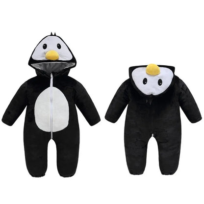 Cralom Monkey Baby Jumpsuit: Cozy Flannel Hooded Kid's Overall