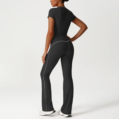 Cralom Seamless Yoga Set: Naked Feel Tee & Booty-Lifting Leggings