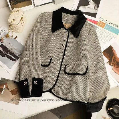 Cralom Green Blazer Jacket Women's Autumn Winter Fashion Elegant Trend