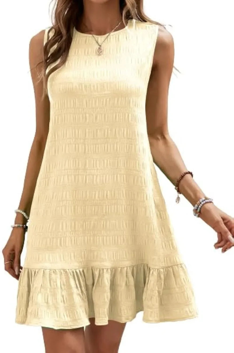 Cralom Women's Summer A-Line Midi Dress - Elegant Vintage Casual Loose Short Dresses