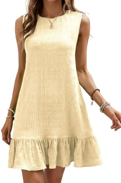 Cralom Women's Summer A-Line Midi Dress - Elegant Vintage Casual Loose Short Dresses