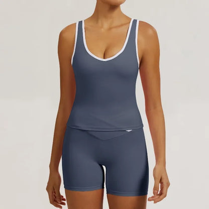 Cralom Nude Feel Butt-Lifting Yoga Set: Shorts & Sports Vest