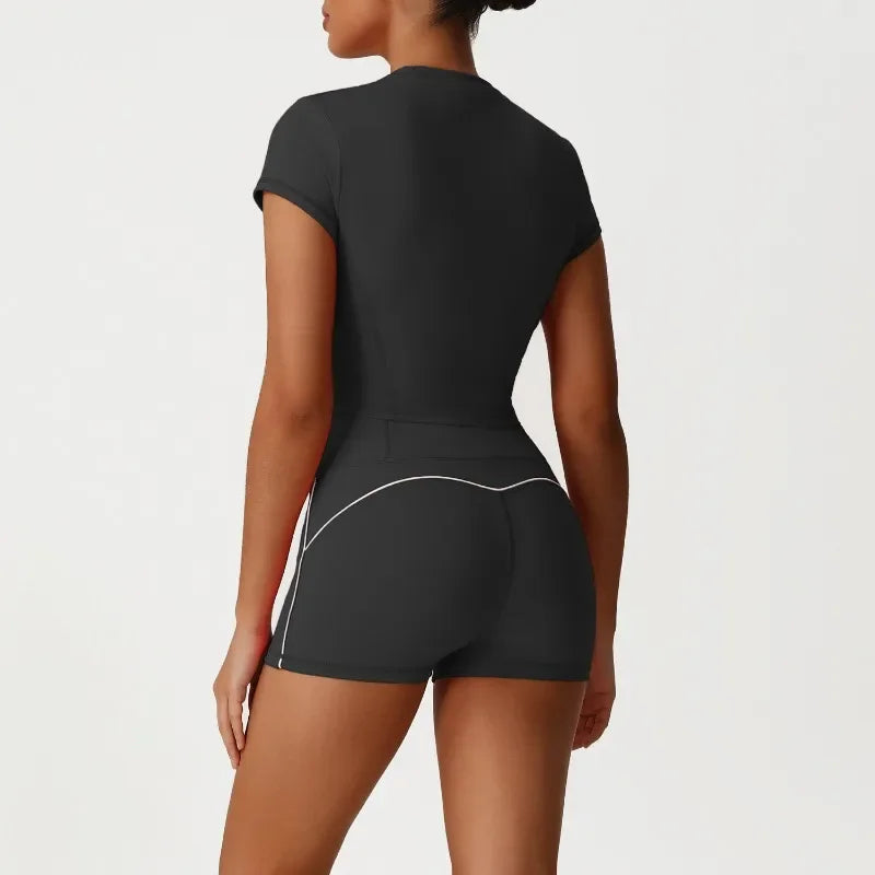 Cralom Seamless Yoga Set: Naked Feel Tee & Booty-Lifting Leggings