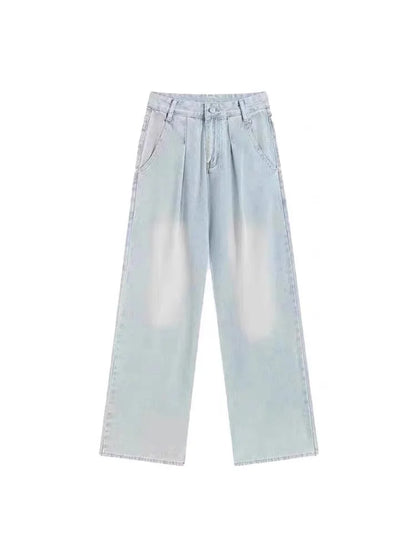 Cralom Summer Slimming Denim Pants - High Waist, Wide Leg, Floor Length