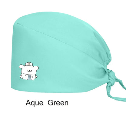 Cralom Women's Solid Scrubs Caps for Medical and Beauty Professionals