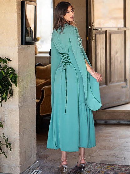 Cralom Dubai Evening Satin Abaya - Elegant Ramadan Dress