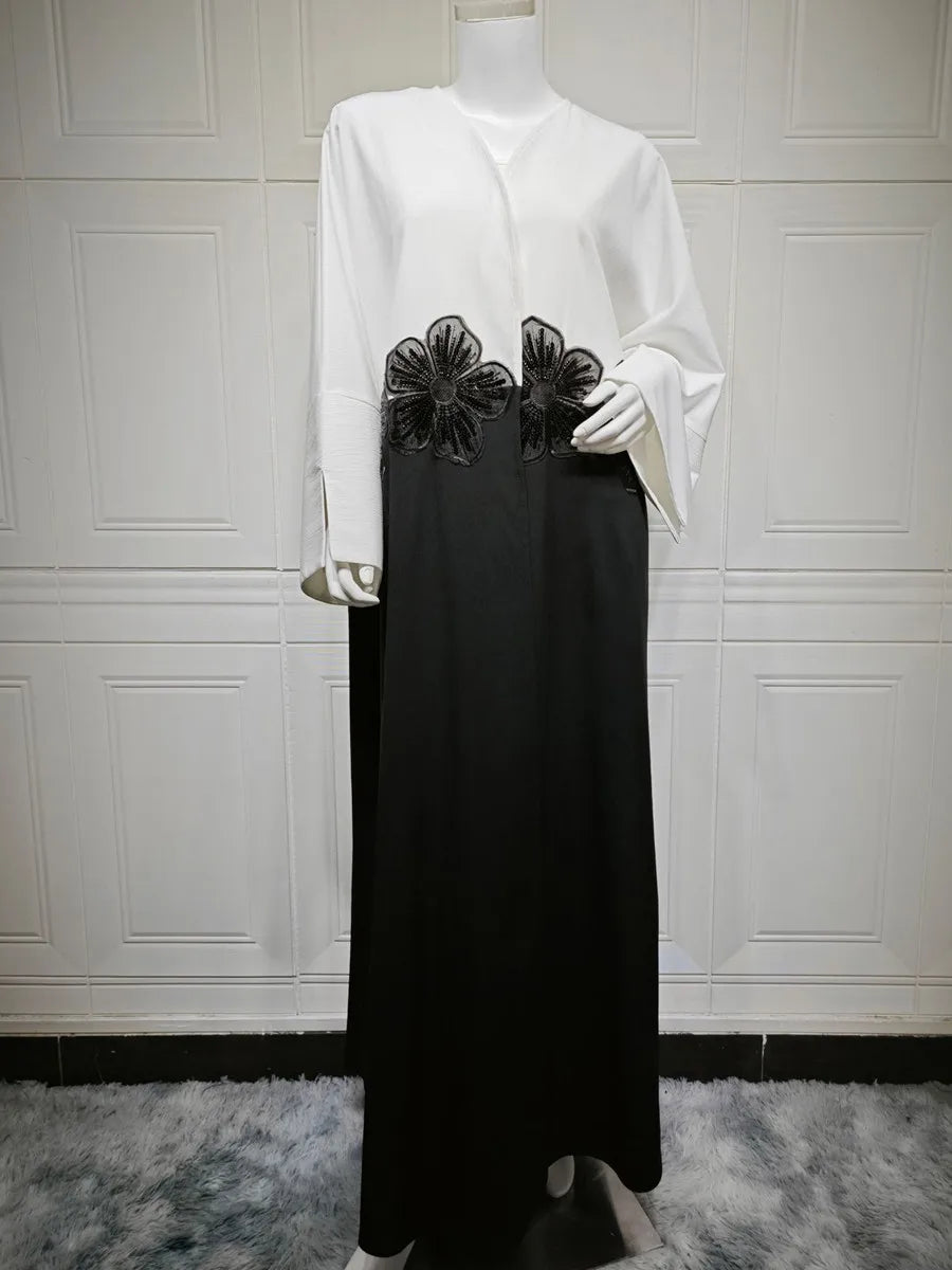 Cralom Luxury Kimono Abaya Maxi Dress for Elegant Muslim Fashion