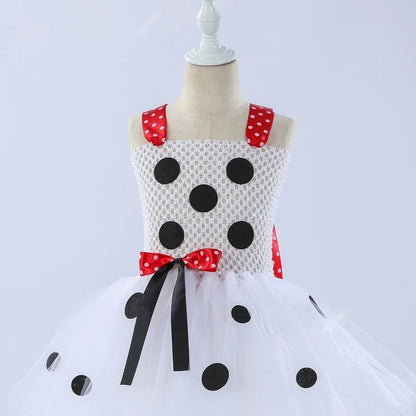 Cralom Dalmatians Mesh Tutu Dress for Girls
